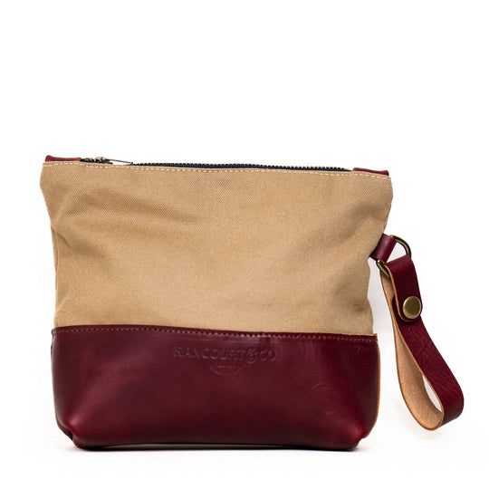 Lubec Pouch Burgundy/Khaki Canvas